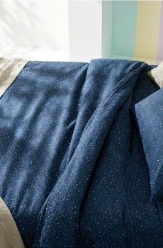 Комплект візерункової постільної білизни - темно-синій