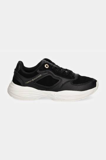 Кожаные кроссовки Tommy Hilfiger CHUNKY RUNNER цвет чёрный FW0FW08130 Кожаные кроссовки Tommy Hilfiger CHUNKY RUNNER цвет чёрный FW0FW08130