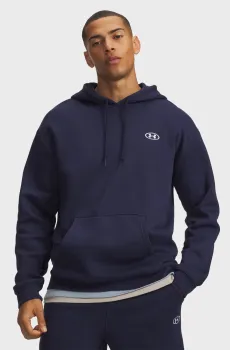 Мужское темно-синее худи UA Rival Flc Hoodie Синий L Under Armour 6013448-410