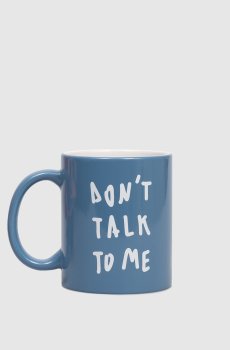 Синяя керамическая чашка с надписью Don't Talk to Me