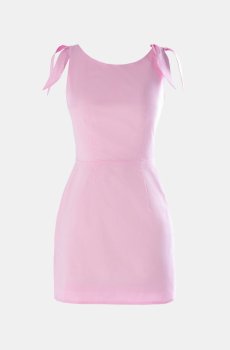 Рожева сукня міні з акцентними бретелями
