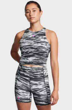 Женский черный топ с узором Pjt Rck Lets Go BTB Top Pt Черный XL Under Armour 1388090-001