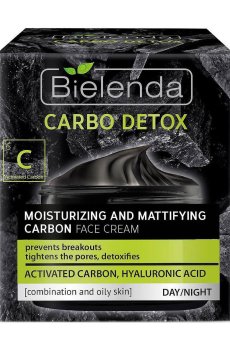 Уценка! Матирующий крем для лица Bielenda Carbo Detox с углем, для жирной и комбинированной кожи, 50 мл
