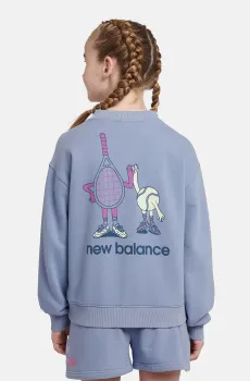 Детский синий свитшот Athletics Tennis Cartoon Синий 8-9Y New Balance LAKG0114DUS