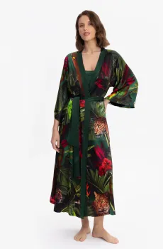 Женский шелковый пеньюар с узором Разноцветный 44 MARC&ANDRE W25-00SS101-L