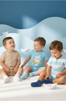 Бавовняні ромпери 3 pack - кремовий