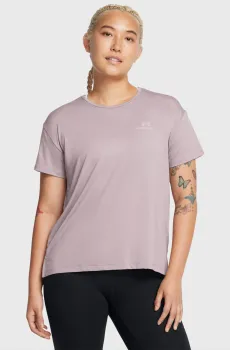 Женская пудровая футболка UA Rush Energy SS 2.0 Розовый S Under Armour 1379141-015