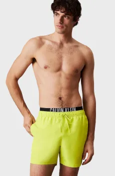 Мужские салатовые плавательные шорты  MEDIUM DOUBLE WB Салатовый M Calvin Klein KM0KM01093