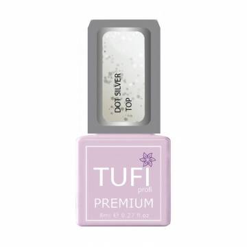 Топ для гель-лака Tufi profi Dot Silver Top с мелкой крошкой, 8 мл Топ для гель-лака Tufi profi Dot Silver Top с мелкой крошкой, 8 мл