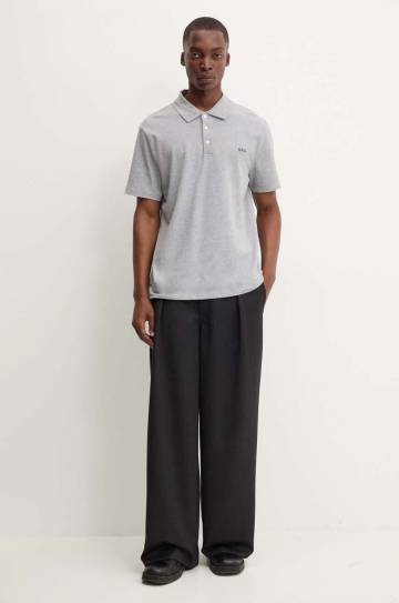 Хлопковое поло A.P.C. polo standard GOTS цвет серый однотонное COGWZ.H26342 Хлопковое поло A.P.C. polo standard GOTS цвет серый однотонное COGWZ.H26342
