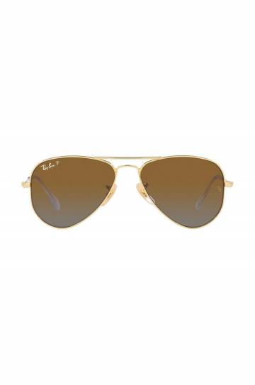 Детские солнцезащитные очки Ray-Ban Junior Aviator цвет коричневый 0RJ9506S-Polarized Детские солнцезащитные очки Ray-Ban Junior Aviator цвет коричневый 0RJ9506S-Polarized