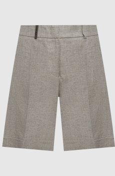 Коричневые шорты из льна