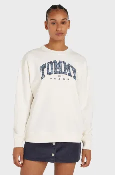 Женский белый свитшот TJW RLX PREP EXPLORER 1 CREW EXT Белый M Tommy Jeans DW0DW18380
