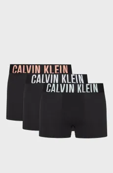 Мужские черные боксеры (3 шт) TRUNK Черный S Calvin Klein 000NB3608A