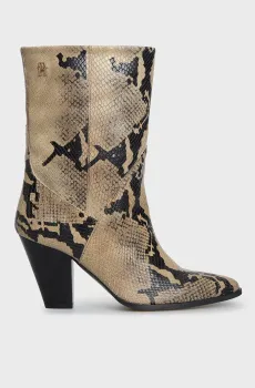 Женские кожаные казаки с узором MID COWBOY HEEL SNAKE Разноцветный 38 Tommy Hilfiger FW0FW08255