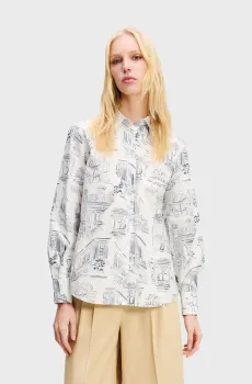 Женская белая рубашка с узором KLXJP Белый 42 Karl Lagerfeld A2W11023