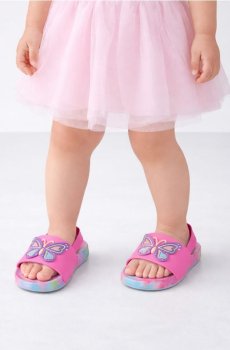 Шльопанці з мотивом метелика та підошвою tie-dye - різнобарвний