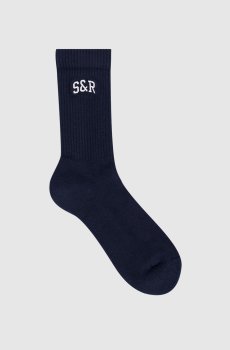 Голубые утепленные носки с монограммой логотипа