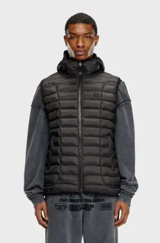 Мужской черный жилет W-TEMPLE Черный 52 Diesel A14718 0BHAZ