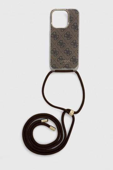 Чехол на телефон Guess iPhone 15 Pro 6.1" цвет коричневый