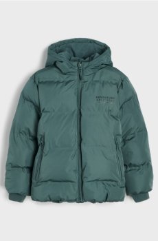 Квітована куртка puffer з капюшоном - green spruce