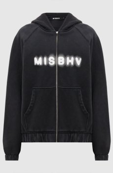 Черная спортивная куртка с принтом логотипа