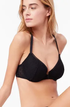 Женский черный бюстгальтер с тонкой чашкой REESE Черный 75B Etam 6505087
