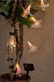 Сонячні LED-ліхтарі у формі квітів - білий