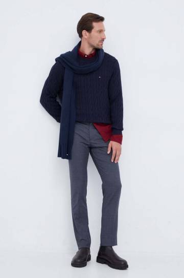 Хлопковый свитер Tommy Hilfiger цвет синий лёгкий