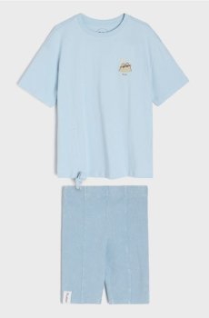 Комплект із топа з велосипедними шортами Pusheen the Cat - light blue