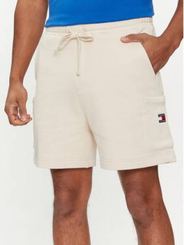 Tommy Jeans Спортивні шорти Badge DM0DM18479 Бежевий Regular Fit Tommy Jeans Спортивні шорти Badge DM0DM18479 Бежевий Regular Fit