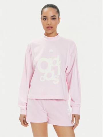 adidas Світшот French Terry Print IS4299 Рожевий Loose Fit adidas Світшот French Terry Print IS4299 Рожевий Loose Fit