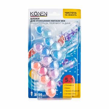 Блок для очистки унитаза KÖNEN Микс, 3*50 г Блок для очистки унитаза KÖNEN Микс, 3*50 г