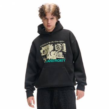Cropp - Худі з принтом Rick and Morty - чорний Cropp - Худі з принтом Rick and Morty - чорний