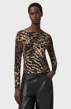 Женский коричневый лонгслив с узором KATLYN Коричневый 6 AllSaints W162JD