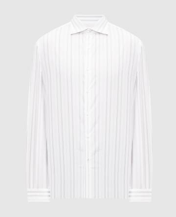 Белая рубашка в узор полоса