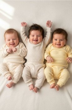 Трикотажні штани, 3 пари - кремовий