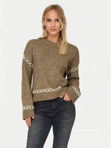 ONLY Светр Amanda 15330089 Коричневий Regular Fit ONLY Светр Amanda 15330089 Коричневий Regular Fit