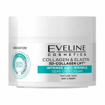 Крем для лица Eveline Cosmetics Коллаген & Эластин, полужирный, активное омоложение, для зрелой кожи, 50 мл Крем для лица Eveline Cosmetics Коллаген & Эластин, полужирный, активное омоложение, для зрелой кожи, 50 мл