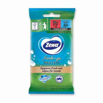 Влажные салфетки Zewa Fresh to Go Protect, 10 шт Влажные салфетки Zewa Fresh to Go Protect, 10 шт