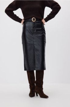 Reserved - Спідниця з фатину з декоративним поясом - чорний - ZX990-99X