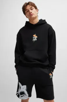 Мужское черное худи Черный L HUGO 50517408;001