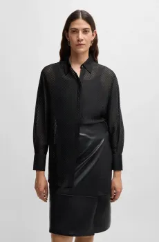 Женская черная блуза в полоску Черный 38 BOSS 50528552;001