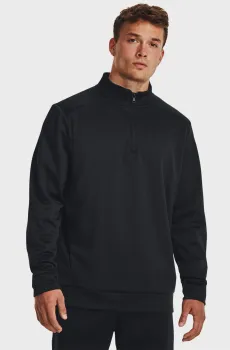 Мужская черная спортивная кофта UA Armour Fleece 1/4 Zip Черный S Under Armour 1373358-001