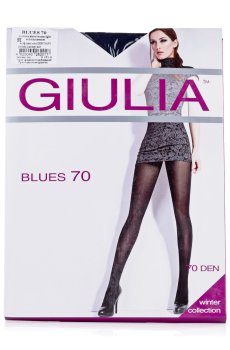 Колготки женские Giulia Blues 3D без шортиков, 70 DEN, Deep Navy, размер 2