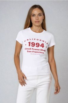 Бавовняна футболка з написом - білий