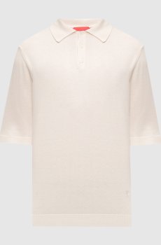 Бежевое поло из шелка