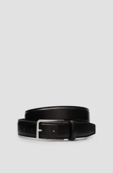Мужской черный кожаный ремень Черный 85 BOSS 50413009;001