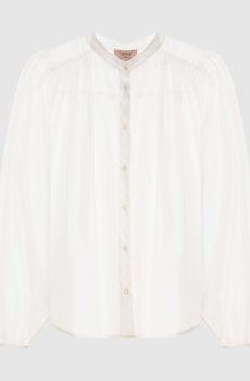 Белая блуза с драпировкой
