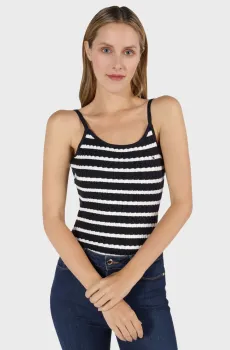 Женское боди в полоску SKINNY CABLE SWT Разноцветный M Tommy Hilfiger WW0WW40711